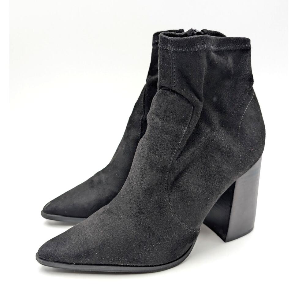 Steve Madden Touchdown Ankle Booties Side Zip Women's Black Size US7M EU38